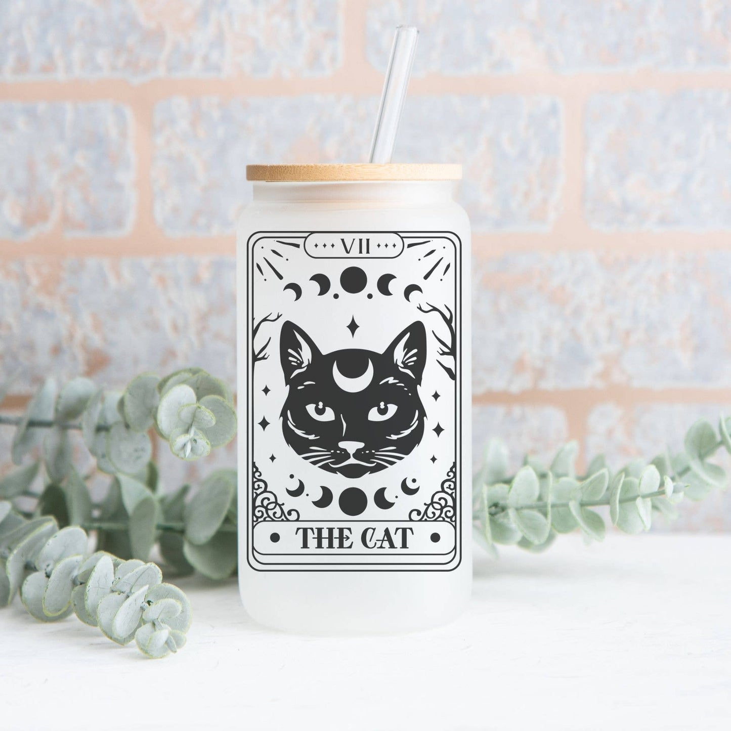 The Cat Tarot Card Libbey Beer Glass Can Cup (16oz)