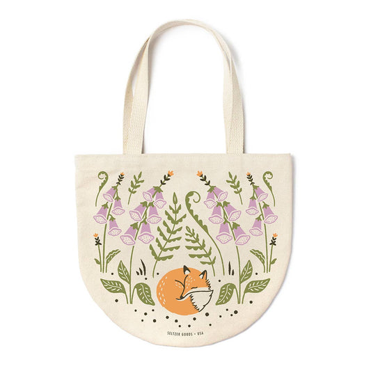 Foxy Foxglove Round Tote