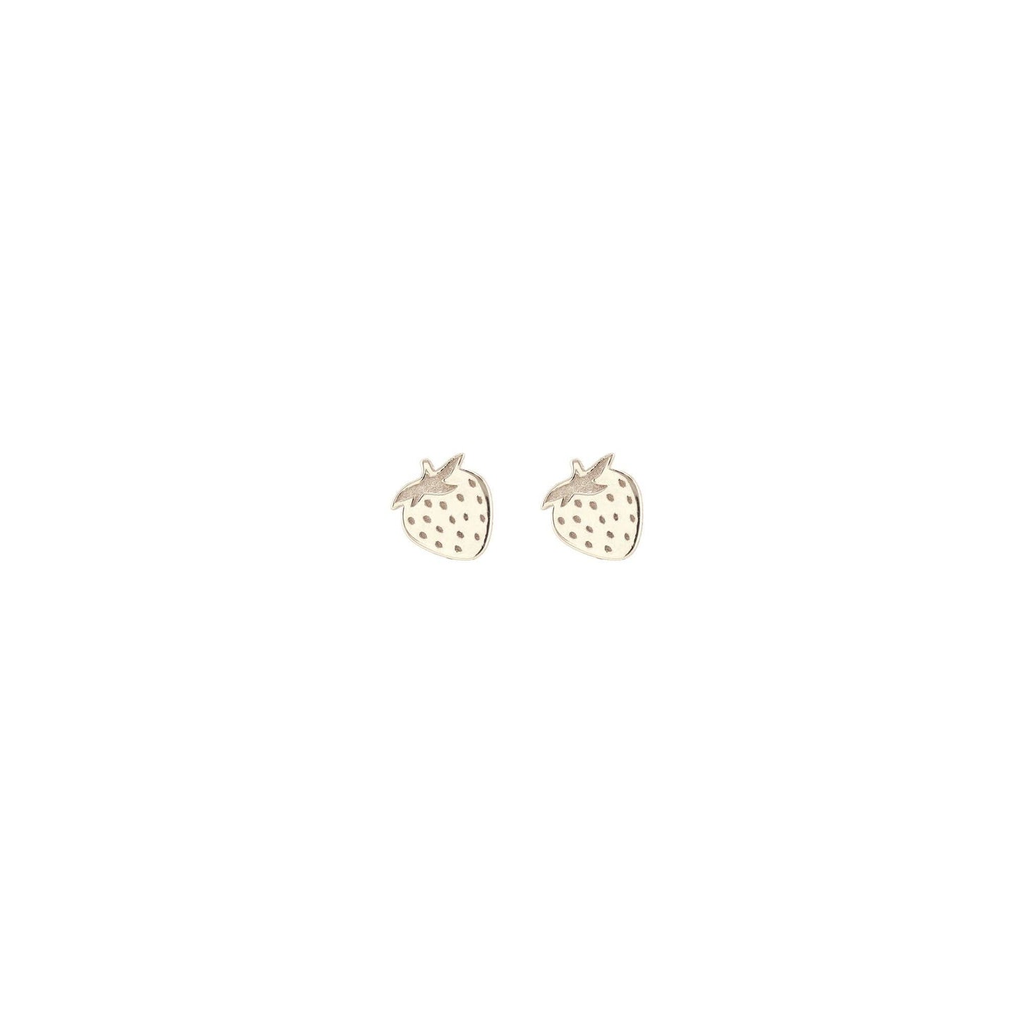 Sterling Silver Strawberry Stud Earrings