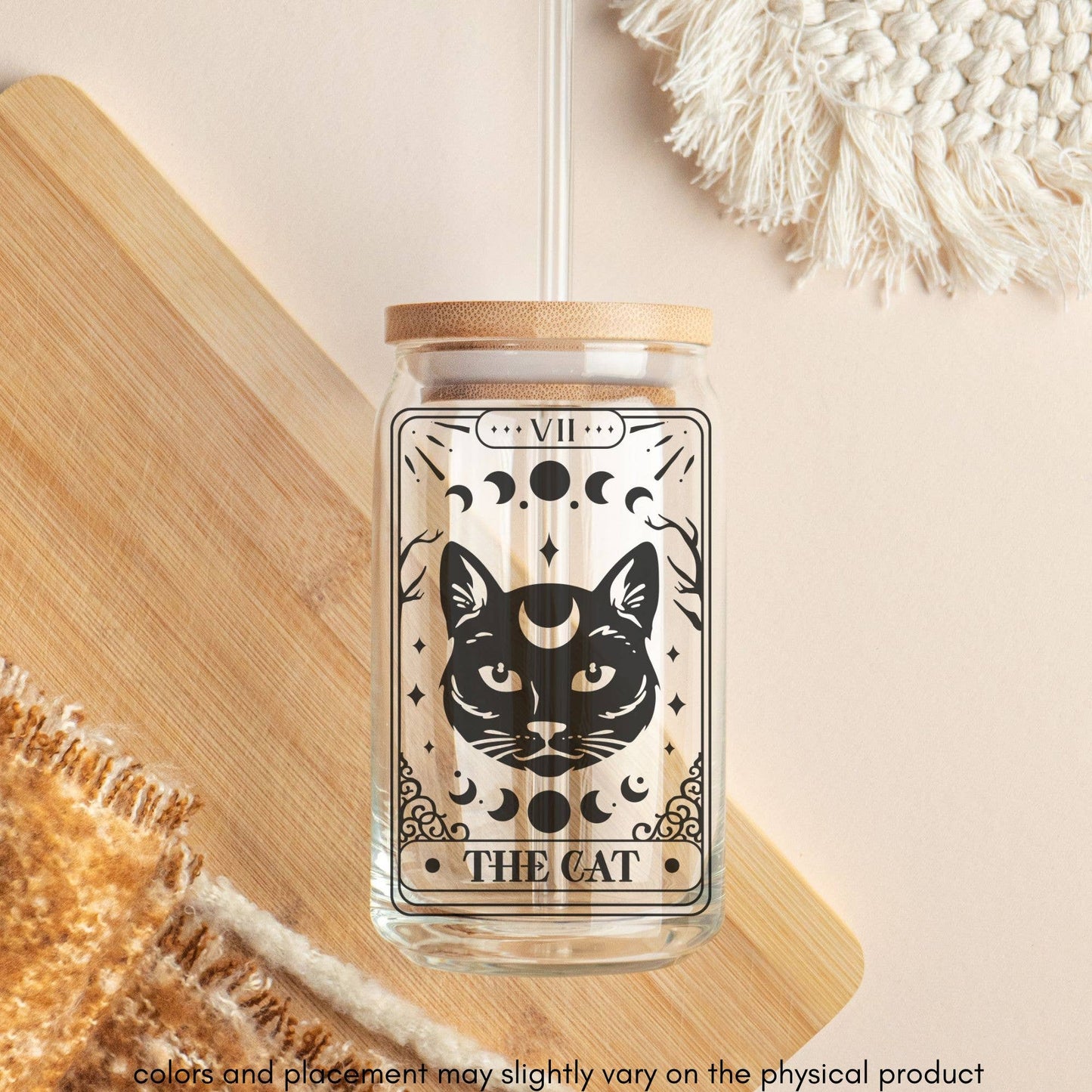 The Cat Tarot Card Libbey Beer Glass Can Cup (16oz)