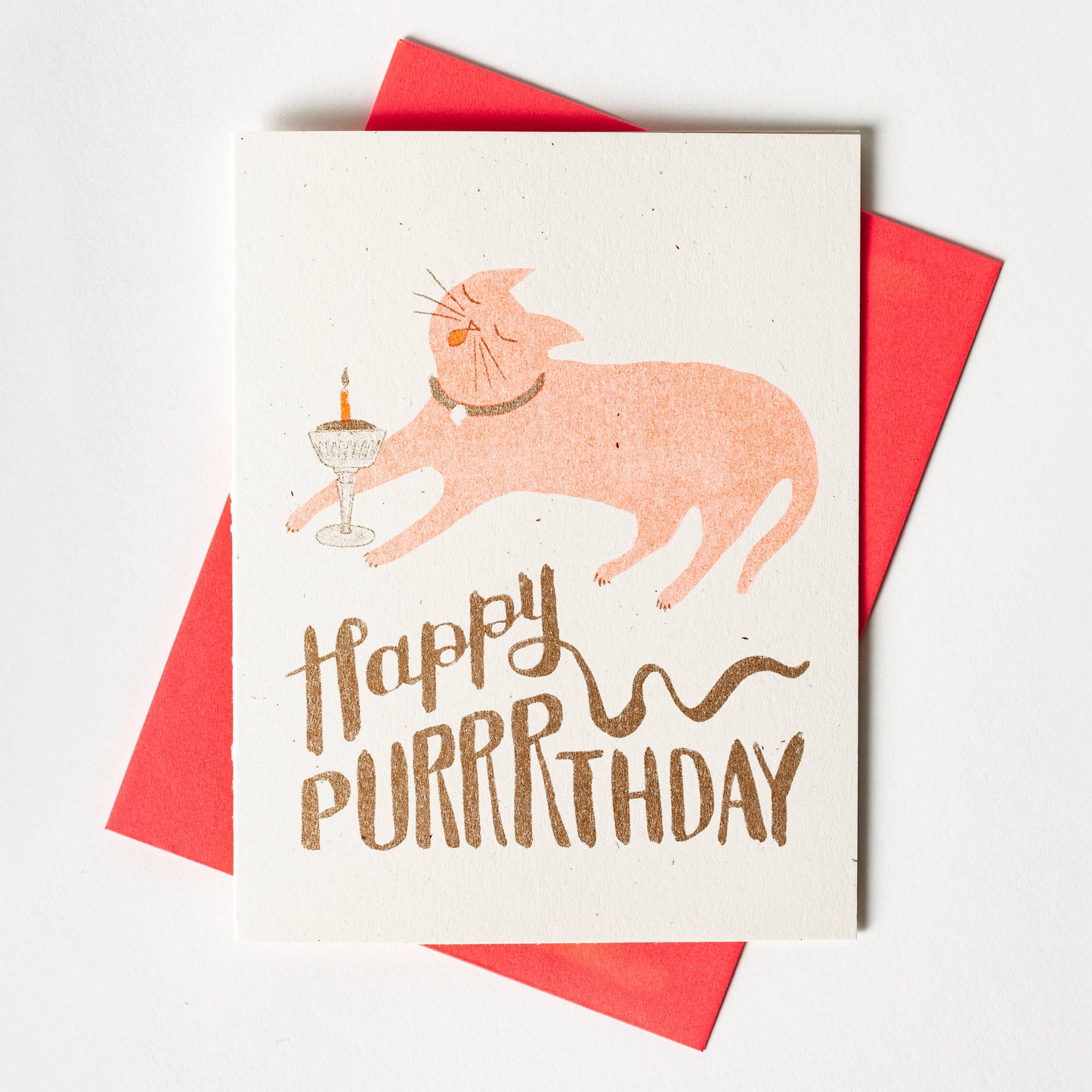 Happy Purrrthday - Risograph Card