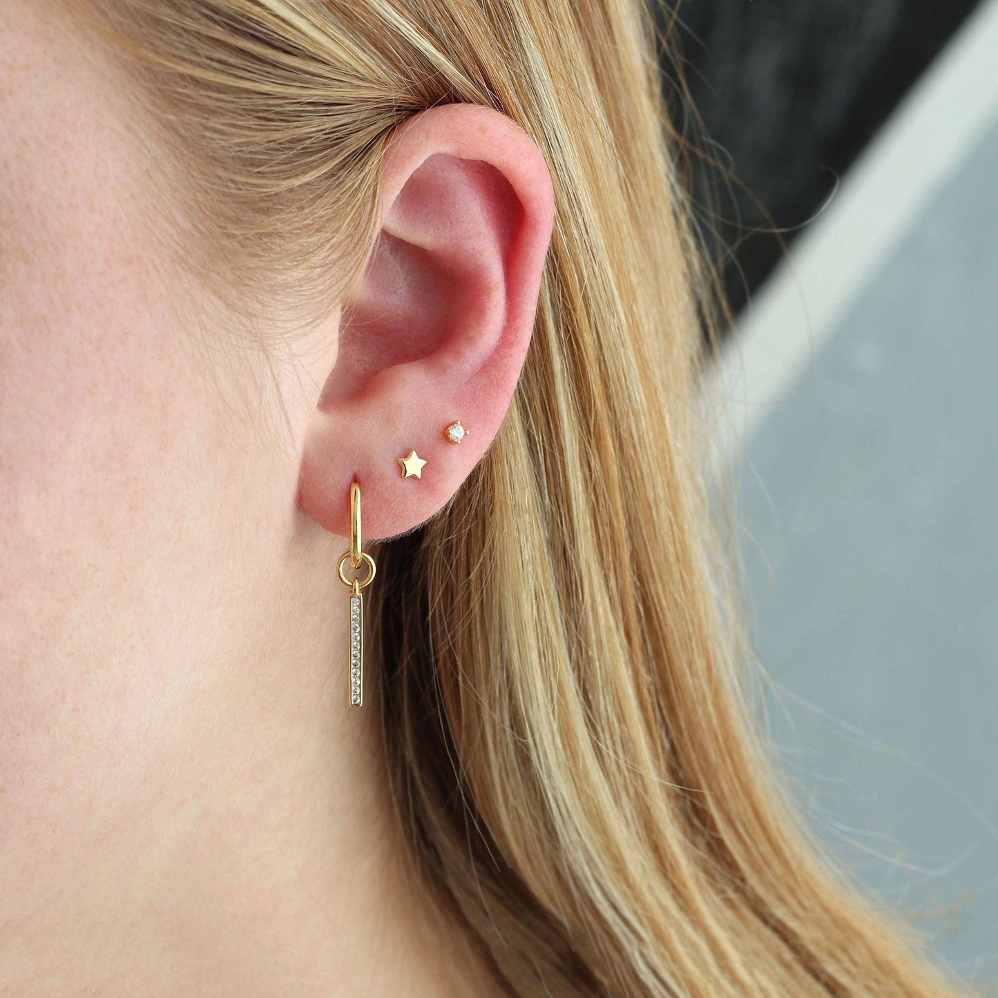 Gold Tiny Star Stud Earrings