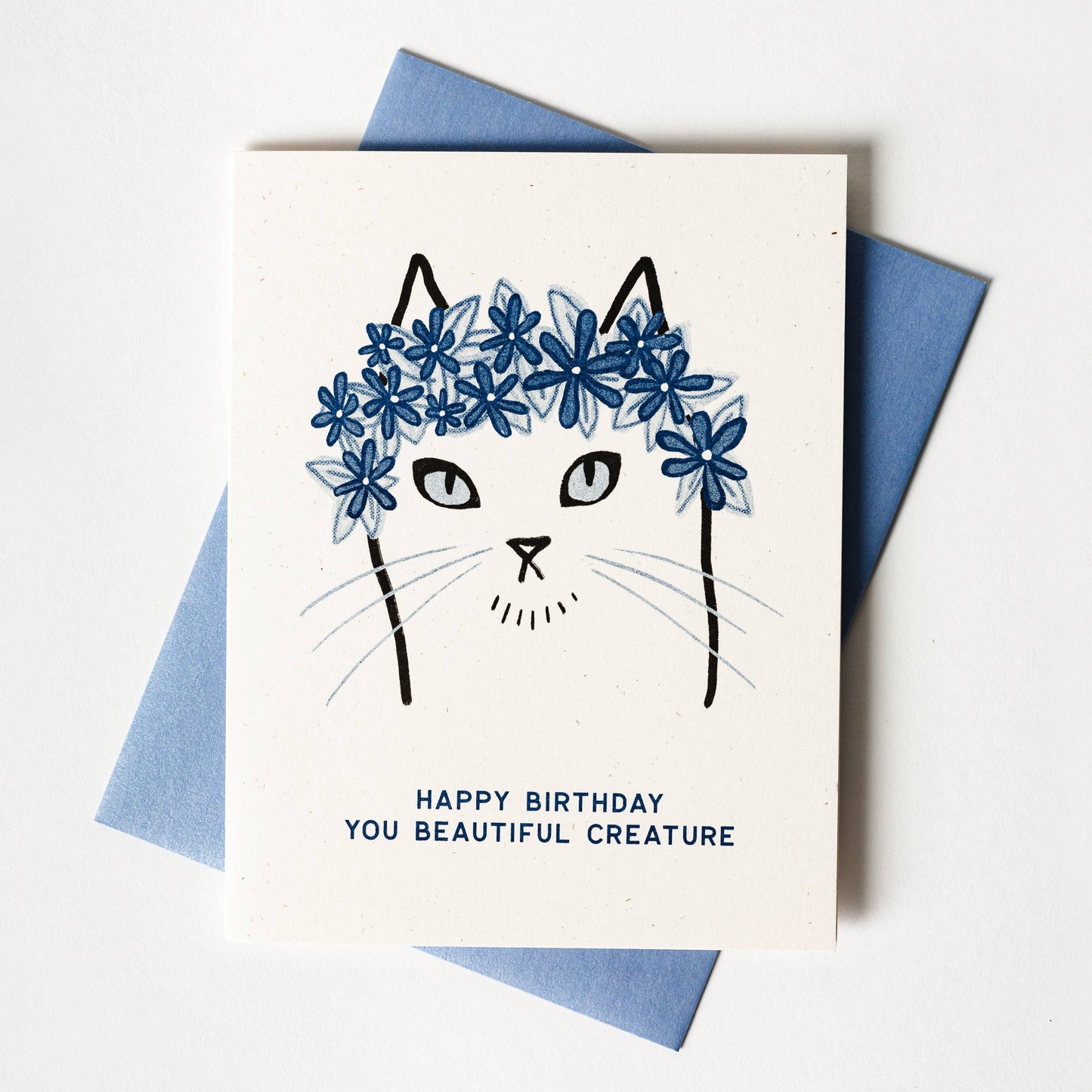 Happy Birthday You Beautiful Creature - Risograph Card