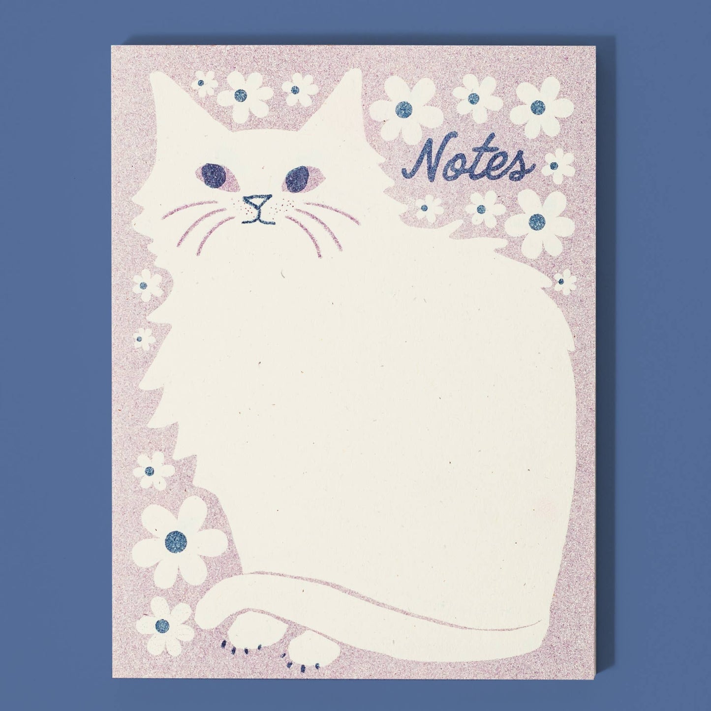 Negative Space Floral Cat - Risograph A2 Notepad