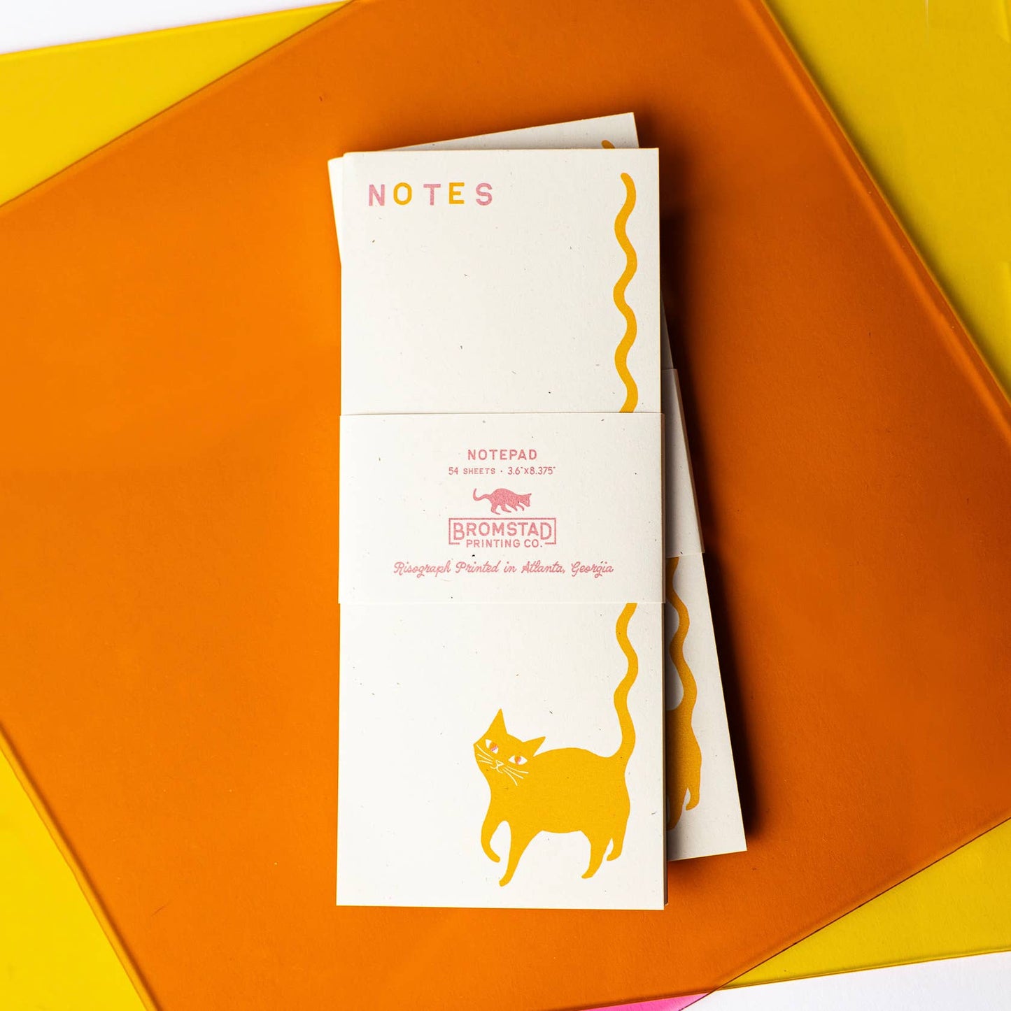 Squiggle Tail Cat - Risograph Notepad