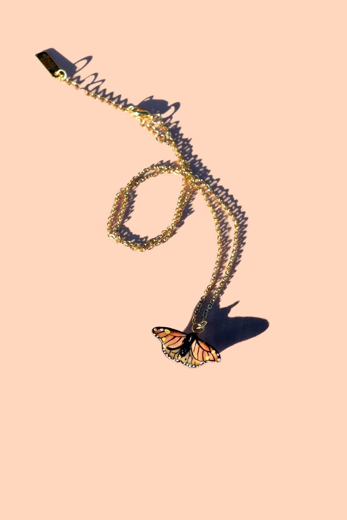 Tiny Flutter Monarch Necklace