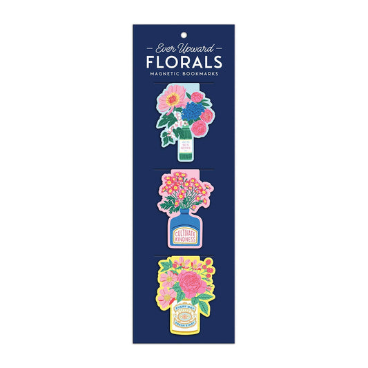 Ever Upward Florals Shaped Magnetic Bookmarks